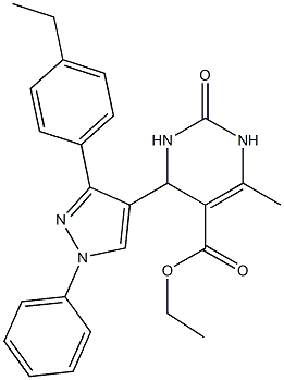 ethyl 4-[3-(4-ethylphenyl)-1-phenyl-1H-pyrazol-4-yl]-6-methyl-2-oxo-1,2,3,4-tetrahydro-5-pyrimidinecarboxylate Struktur