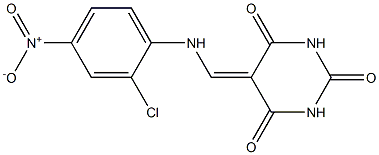 5-({2-chloro-4-nitroanilino}methylene)pyrimidine-2,4,6(1H,3H,5H)-trione Struktur