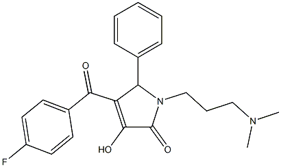 1-[3-(dimethylamino)propyl]-4-(4-fluorobenzoyl)-3-hydroxy-5-phenyl-1,5-dihydro-2H-pyrrol-2-one Struktur