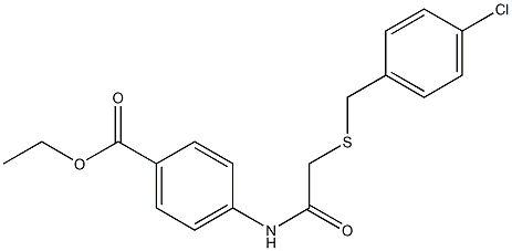 ethyl 4-({[(4-chlorobenzyl)sulfanyl]acetyl}amino)benzoate Struktur