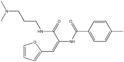 N-[1-({[3-(dimethylamino)propyl]amino}carbonyl)-2-(2-furyl)vinyl]-4-methylbenzamide Struktur