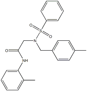 2-[(4-methylbenzyl)(phenylsulfonyl)amino]-N-(2-methylphenyl)acetamide Struktur