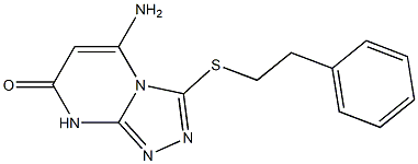 5-amino-3-[(2-phenylethyl)sulfanyl][1,2,4]triazolo[4,3-a]pyrimidin-7(8H)-one Struktur