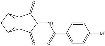 4-bromo-N-(3,5-dioxo-4-azatricyclo[5.2.1.0~2,6~]dec-8-en-4-yl)benzamide Struktur