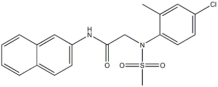 2-[4-chloro-2-methyl(methylsulfonyl)anilino]-N-(2-naphthyl)acetamide Struktur