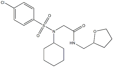 2-[[(4-chlorophenyl)sulfonyl](cyclohexyl)amino]-N-(tetrahydrofuran-2-ylmethyl)acetamide Struktur