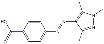 4-[(1,3,5-trimethyl-1H-pyrazol-4-yl)diazenyl]benzoic acid Struktur