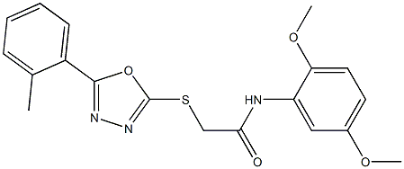 N-(2,5-dimethoxyphenyl)-2-{[5-(2-methylphenyl)-1,3,4-oxadiazol-2-yl]sulfanyl}acetamide Struktur