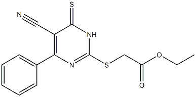 ethyl [(5-cyano-4-phenyl-6-thioxo-1,6-dihydropyrimidin-2-yl)thio]acetate Struktur