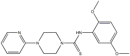 N-(2,5-dimethoxyphenyl)-4-(2-pyridinyl)-1-piperazinecarbothioamide Struktur