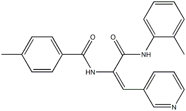 4-methyl-N-[2-(3-pyridinyl)-1-(2-toluidinocarbonyl)vinyl]benzamide Struktur