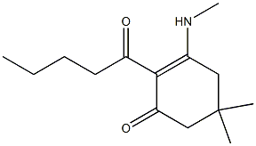 5,5-dimethyl-3-(methylamino)-2-pentanoyl-2-cyclohexen-1-one Struktur