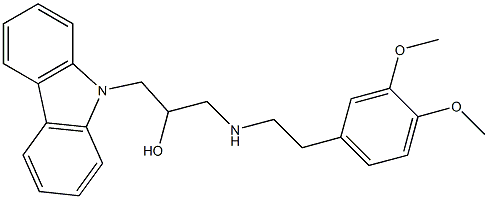 1-(9H-carbazol-9-yl)-3-{[2-(3,4-dimethoxyphenyl)ethyl]amino}-2-propanol Struktur