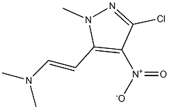 3-chloro-5-[2-(dimethylamino)vinyl]-4-nitro-1-methyl-1H-pyrazole Struktur