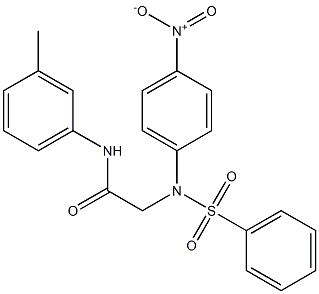 2-[{4-nitrophenyl}(phenylsulfonyl)amino]-N-(3-methylphenyl)acetamide Struktur