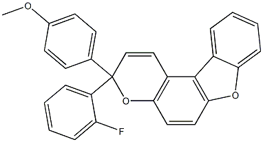 3-(2-fluorophenyl)-3-(4-methoxyphenyl)-3H-[1]benzofuro[3,2-f]chromene Struktur