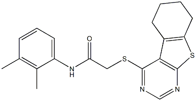 N-(2,3-dimethylphenyl)-2-(5,6,7,8-tetrahydro[1]benzothieno[2,3-d]pyrimidin-4-ylsulfanyl)acetamide Struktur