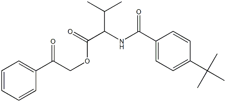 2-oxo-2-phenylethyl 2-[(4-tert-butylbenzoyl)amino]-3-methylbutanoate Struktur