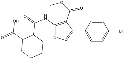 2-({[4-(4-bromophenyl)-3-(methoxycarbonyl)-2-thienyl]amino}carbonyl)cyclohexanecarboxylic acid Struktur