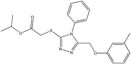 isopropyl ({5-[(3-methylphenoxy)methyl]-4-phenyl-4H-1,2,4-triazol-3-yl}sulfanyl)acetate Struktur