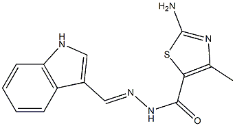 2-amino-N'-(1H-indol-3-ylmethylene)-4-methyl-1,3-thiazole-5-carbohydrazide Struktur