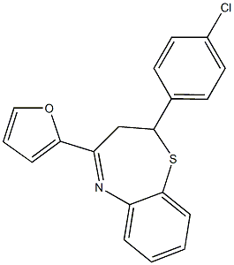 2-(4-chlorophenyl)-4-(2-furyl)-2,3-dihydro-1,5-benzothiazepine Struktur