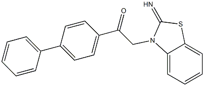 1-[1,1'-biphenyl]-4-yl-2-(2-imino-1,3-benzothiazol-3(2H)-yl)ethanone Struktur