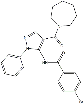 N-[4-(1-azepanylcarbonyl)-1-phenyl-1H-pyrazol-5-yl]-4-bromobenzamide Struktur