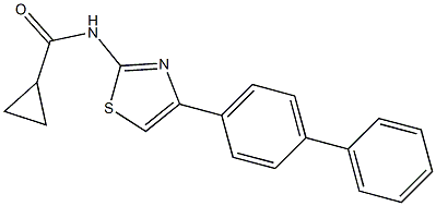 N-(4-[1,1'-biphenyl]-4-yl-1,3-thiazol-2-yl)cyclopropanecarboxamide Struktur