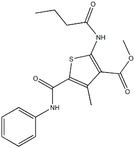 methyl 2-(butanoylamino)-4-methyl-5-[(phenylamino)carbonyl]thiophene-3-carboxylate Struktur