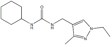 N-cyclohexyl-N'-[(1-ethyl-3-methyl-1H-pyrazol-4-yl)methyl]urea Struktur