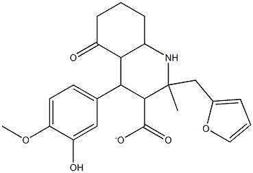 tetrahydro-2-furanylmethyl 4-(3-hydroxy-4-methoxyphenyl)-2-methyl-5-oxo-1,4,5,6,7,8-hexahydro-3-quinolinecarboxylate Struktur