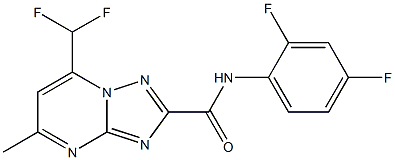 7-(difluoromethyl)-N-(2,4-difluorophenyl)-5-methyl[1,2,4]triazolo[1,5-a]pyrimidine-2-carboxamide Struktur