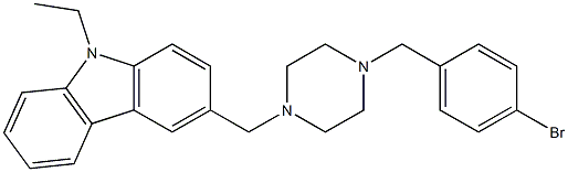 3-{[4-(4-bromobenzyl)-1-piperazinyl]methyl}-9-ethyl-9H-carbazole Struktur