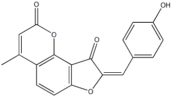 8-(4-hydroxybenzylidene)-4-methyl-2H-furo[2,3-h]chromene-2,9(8H)-dione Struktur