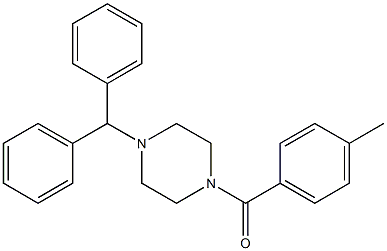 1-benzhydryl-4-(4-methylbenzoyl)piperazine Struktur