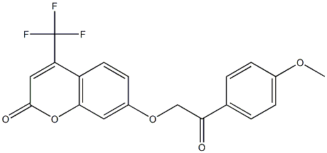 7-[2-(4-methoxyphenyl)-2-oxoethoxy]-4-(trifluoromethyl)-2H-chromen-2-one Struktur