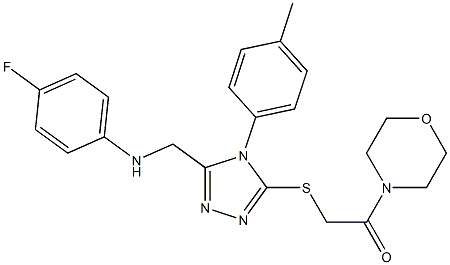 4-fluoro-N-({4-(4-methylphenyl)-5-[(2-morpholin-4-yl-2-oxoethyl)sulfanyl]-4H-1,2,4-triazol-3-yl}methyl)aniline Struktur