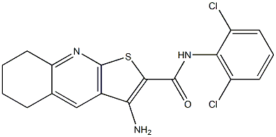 3-amino-N-(2,6-dichlorophenyl)-5,6,7,8-tetrahydrothieno[2,3-b]quinoline-2-carboxamide Struktur