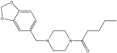 1-(1,3-benzodioxol-5-ylmethyl)-4-pentanoylpiperazine Struktur