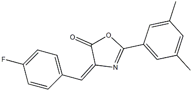 2-(3,5-dimethylphenyl)-4-(4-fluorobenzylidene)-1,3-oxazol-5(4H)-one Struktur