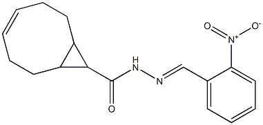 N'-{2-nitrobenzylidene}bicyclo[6.1.0]non-4-ene-9-carbohydrazide Struktur