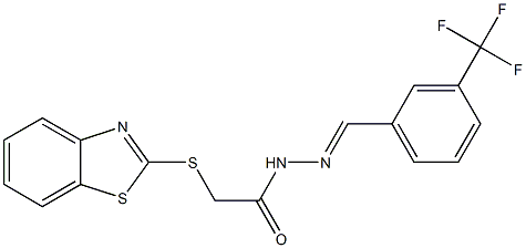 2-(1,3-benzothiazol-2-ylsulfanyl)-N'-[3-(trifluoromethyl)benzylidene]acetohydrazide Struktur