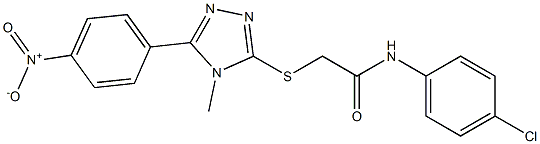 N-(4-chlorophenyl)-2-[(5-{4-nitrophenyl}-4-methyl-4H-1,2,4-triazol-3-yl)sulfanyl]acetamide Struktur