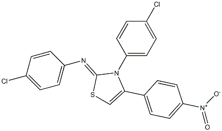 3-(4-chlorophenyl)-2-[(4-chlorophenyl)imino]-4-{4-nitrophenyl}-2,3-dihydro-1,3-thiazole Struktur