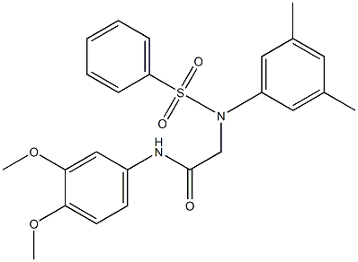 N-(3,4-dimethoxyphenyl)-2-[3,5-dimethyl(phenylsulfonyl)anilino]acetamide Struktur