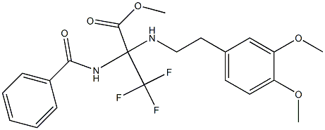 methyl 2-(benzoylamino)-2-{[2-(3,4-dimethoxyphenyl)ethyl]amino}-3,3,3-trifluoropropanoate Struktur