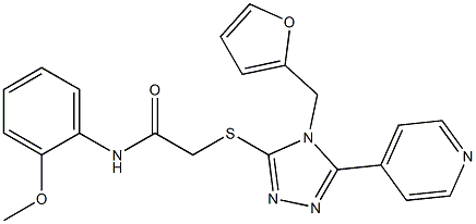 2-{[4-(2-furylmethyl)-5-(4-pyridinyl)-4H-1,2,4-triazol-3-yl]sulfanyl}-N-(2-methoxyphenyl)acetamide Struktur