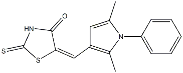 5-[(2,5-dimethyl-1-phenyl-1H-pyrrol-3-yl)methylene]-2-thioxo-1,3-thiazolidin-4-one Struktur