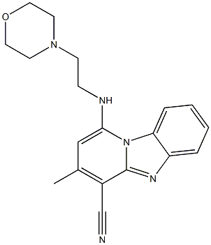 3-methyl-1-[(2-morpholin-4-ylethyl)amino]pyrido[1,2-a]benzimidazole-4-carbonitrile Struktur